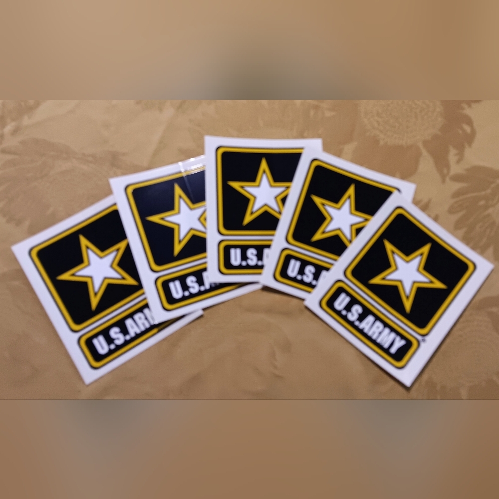 WINDOW DECAL STICKER APPROX 4 INCHES US ARMY LOGO (Lot of 5)